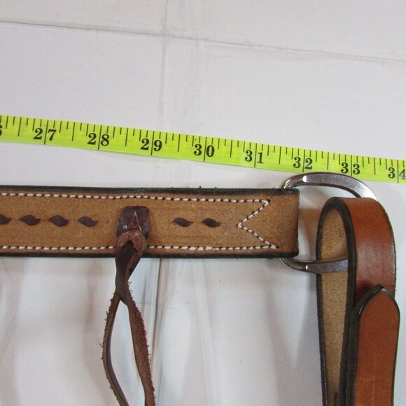 Wildfire Saddlery Golden Rough Out Buckstitch Latigo String Breastcollar BC125BR - Picture 2 of 2